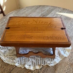 VTG Fair Niente Wooden Wine Stool/Table - Honey Brown RARE!!